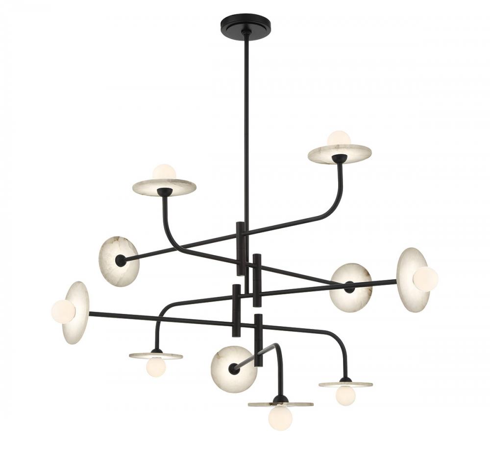 Teramo, 10 Light LED Chandelier, Matte Black