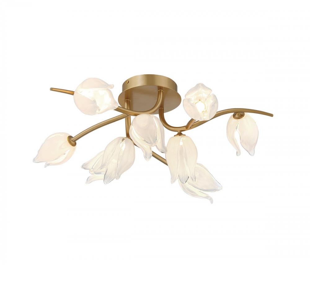 Belluno, 9 Light LED Ceiling Mount, Champagne Gold