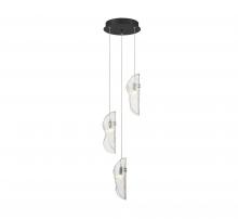 Lib & Co. CA 10162-017-02 - Sorrento, 3 Light LED Pendant, Clear, Black Canopy