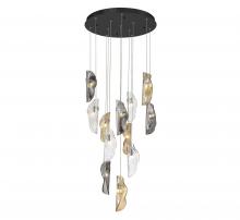 Lib & Co. CA 10164-023-02 - Sorrento, 12 Light round LED Chandelier, Mixed, Black Canopy
