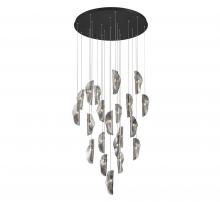 Lib & Co. CA 10167-019-02 - Sorrento, 21 Light Round LED Chandelier, Smoke, Black Canopy
