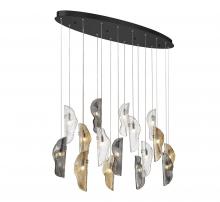 Lib & Co. CA 10172-023-02 - Sorrento, 16 Light Oval LED Chandelier, Mixed, Black Canopy