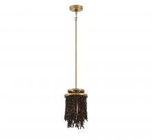 Lib & Co. CA 10179-026 - Molfetta, 1 Light Pendant, Antique Brass with Black Beads