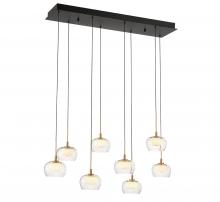 Lib & Co. CA 10216-02 - Manarola, 8 Light Rectangular LED Chandelier, Matte Black