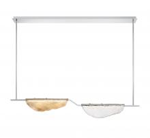 Lib & Co. CA 12118-027 - Savona, 2 Light Linear LED Chandelier, Amber and Clear