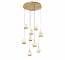 Lib & Co. CA 12137-030 - Lucidata, 9 Light Round LED Chandelier, Painted Antique Brass