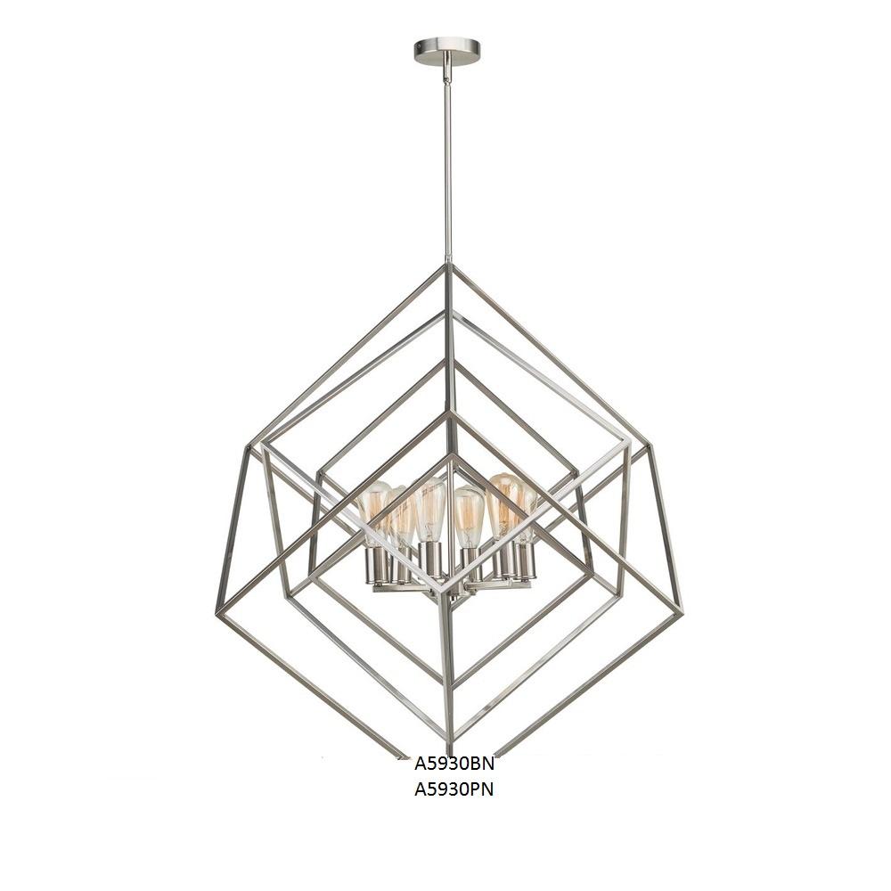 Avista Geometric 30" Chandelier Brushed Nickel