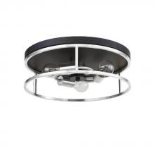 Avista Lighting Inc F2203BKCH - Avista Easton Flush Mount Round 3-Light Black & Chrome