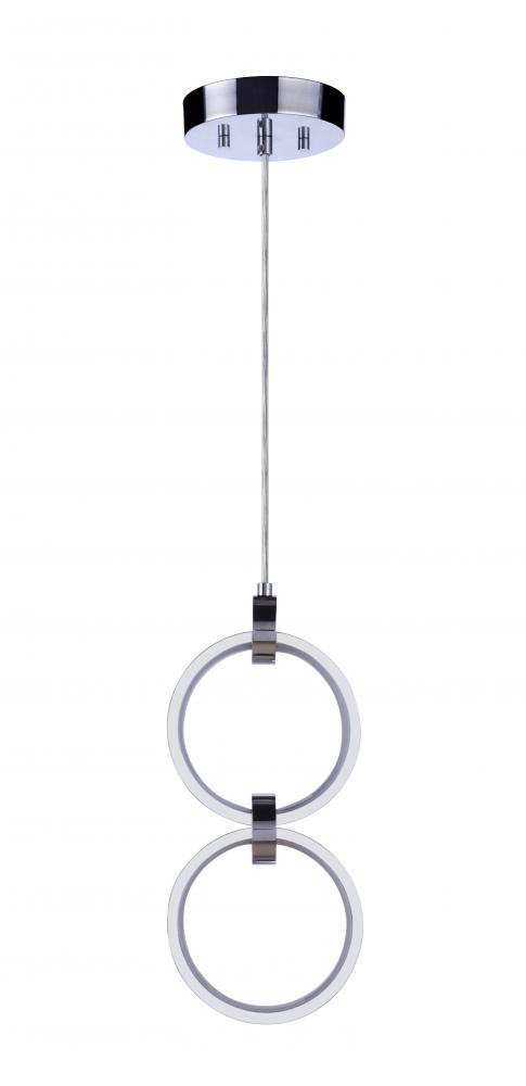 Context 2 Light LED Pendant in Chrome