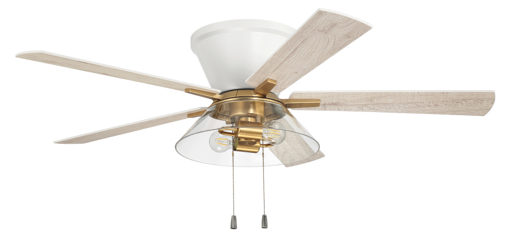 52" Hugger Ceiling Fan w/Blades & 2x4w LED Light Kit
