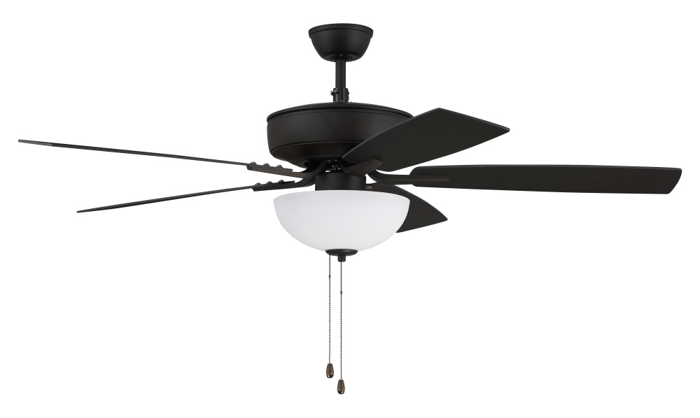 52" Ceiling Fan w/Blades, White Frost Bowl LED