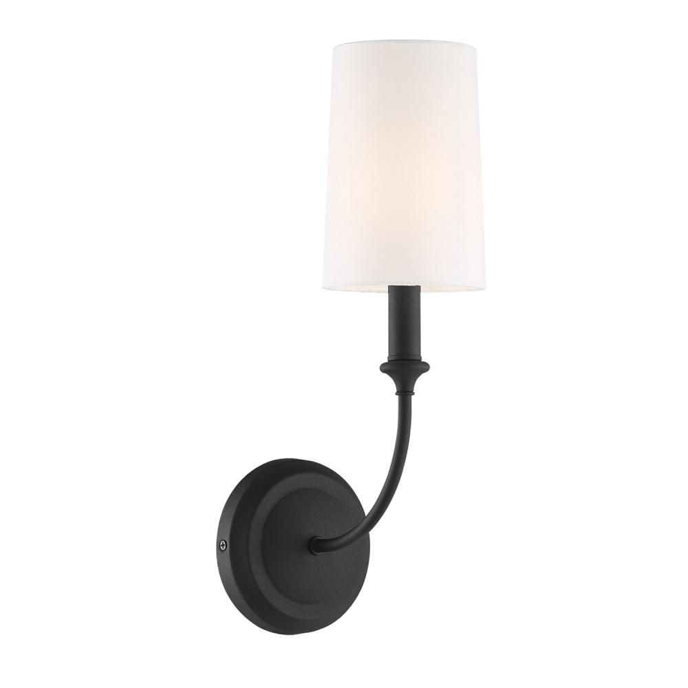 Libby Langdon for Crystorama Sylvan 1 Light Black Forged Sconce