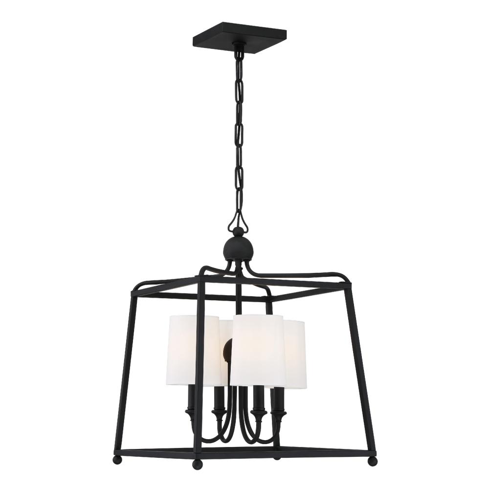 Libby Langdon for Crystorama Sylvan 4 Light Black Forged Mini Chandelier