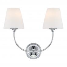 Crystorama 2442-OP-CH - Libby Langdon for Crystorama Sylvan 2 Light Polished Chrome Sconce