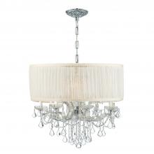 Crystorama 4489-CH-SAW-CLM - Brentwood 12 Light Drum Shade Polished Chrome Chandelier