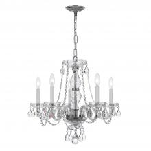 Crystorama 5085-CH-CL-S - Traditional Crystal 5 Light Swarovski Strass Crystal Polished Chrome Chandelier