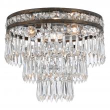 Crystorama 5260-EB-CL-MWP - Mercer 3 Light Hand Cut Crystal English Bronze Flush Mount