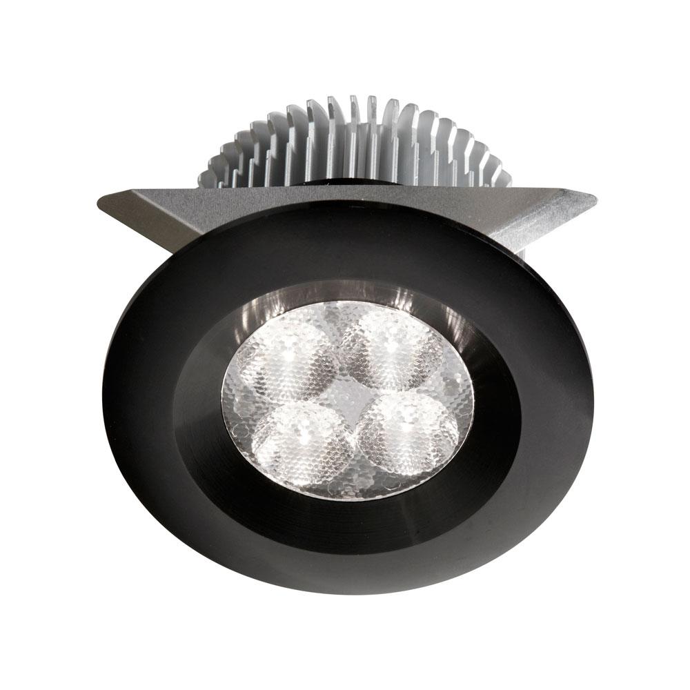 Black 2x4W 3000K, CRI80+, 25Â° beam, 24VDC input with Male Connector, 18" Lead wire, D70xH50 mm