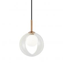 Matteo Lighting C60601AGCL - 1 LT "Delcia" D6.3" Aged Gold + CL Glass Pendant G9 40W