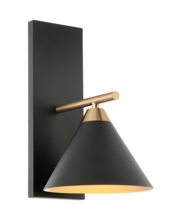 Matteo Lighting S10601MB - Bliss Aged Gold Brass + Matte Black Wall Sconce