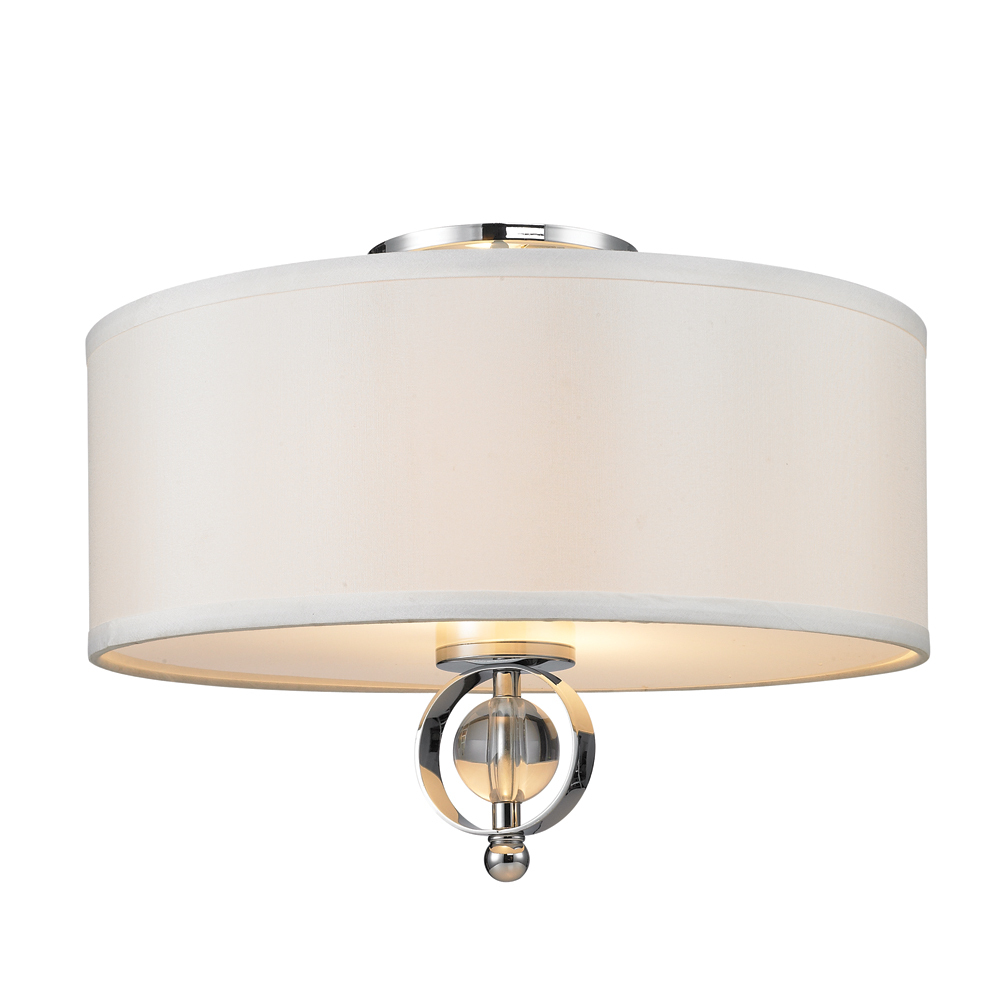 Cerchi Flush Mount in Chrome with Opal Satin Shade