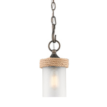 Golden Canada 1048-M1L GMT-CS - Chatham Mini Pendant in Gunmetal Bronze with Clear Sandblasted Glass