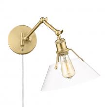 Golden Canada 3306-A1W BCB-CLR - Orwell AB 1 Light Wall Sconce in Aged Brass with Clear Glass