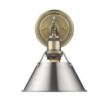 Golden Canada 3306-BA1 AB-PW - Orwell AB 1 Light Bath Vanity in Aged Brass with Pewter shade