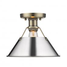 Golden Canada 3306-FM AB-CH - Orwell AB Flush Mount in Aged Brass with Chrome shade