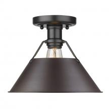 Golden Canada 3306-FM BLK-RBZ - Orwell BLK Flush Mount in Matte Black with Rubbed Bronze shade