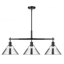 Golden Canada 3306-LP BLK-CH - Orwell BLK 3 Light Linear Pendant in Matte Black with Chrome shades