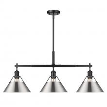 Golden Canada 3306-LP BLK-PW - Orwell BLK 3 Light Linear Pendant in Matte Black with Pewter shades