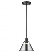 Golden Canada 3306-S BLK-CH - Orwell BLK Small Pendant - 7" in Matte Black with Chrome shade