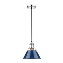 Golden Canada 3306-S CH-NVY - Orwell CH Small Pendant - 7" in Chrome with Matte Navy shade