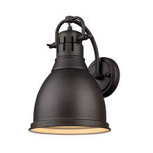 Golden Canada 3602-1W RBZ-RBZ - Duncan 1 Light Wall Sconce in Rubbed Bronze with a Rubbed Bronze Shade