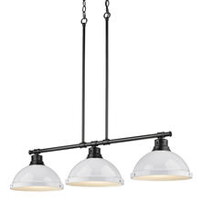 Golden Canada 3602-3LP BLK-WH - Duncan Small Pendant with Chain in Pewter with Clear Glass