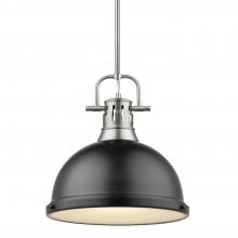 Golden Canada 3604-L PW-BLK - 1 Light Pendant with Rod