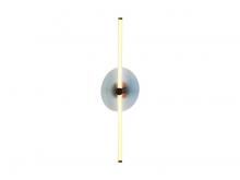 Golden Canada 3882-39 RG BL-CL - Colorella LED 39" Wall Sconce in Rose Gold with Hammered Blue Shade