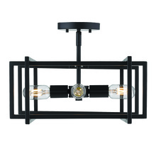 Golden Canada 6070-SF BLK-BLK - Tribeca Semi-flush in Matte Black with Matte Black Accents