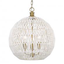 Golden Canada 6933-3P BCB-WR - Florence 5-Light Pendant in Brushed Champagne Bronze and Bleached White Raphia Rope Shade