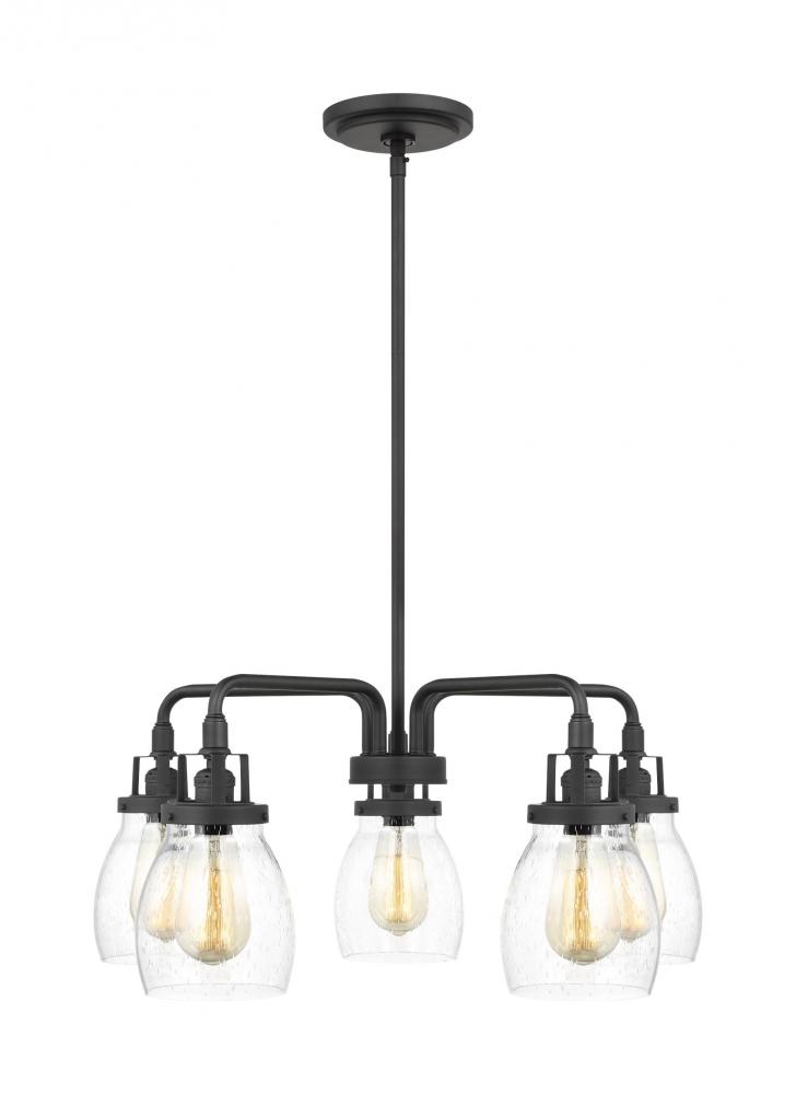 Belton transitional 5-light indoor dimmable ceiling chandelier pendant light in midnight black finis