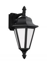 Generation Lighting 89825-12 - Brentwood traditional 1-light outdoor exterior medium downlight wall lantern sconce in black finish