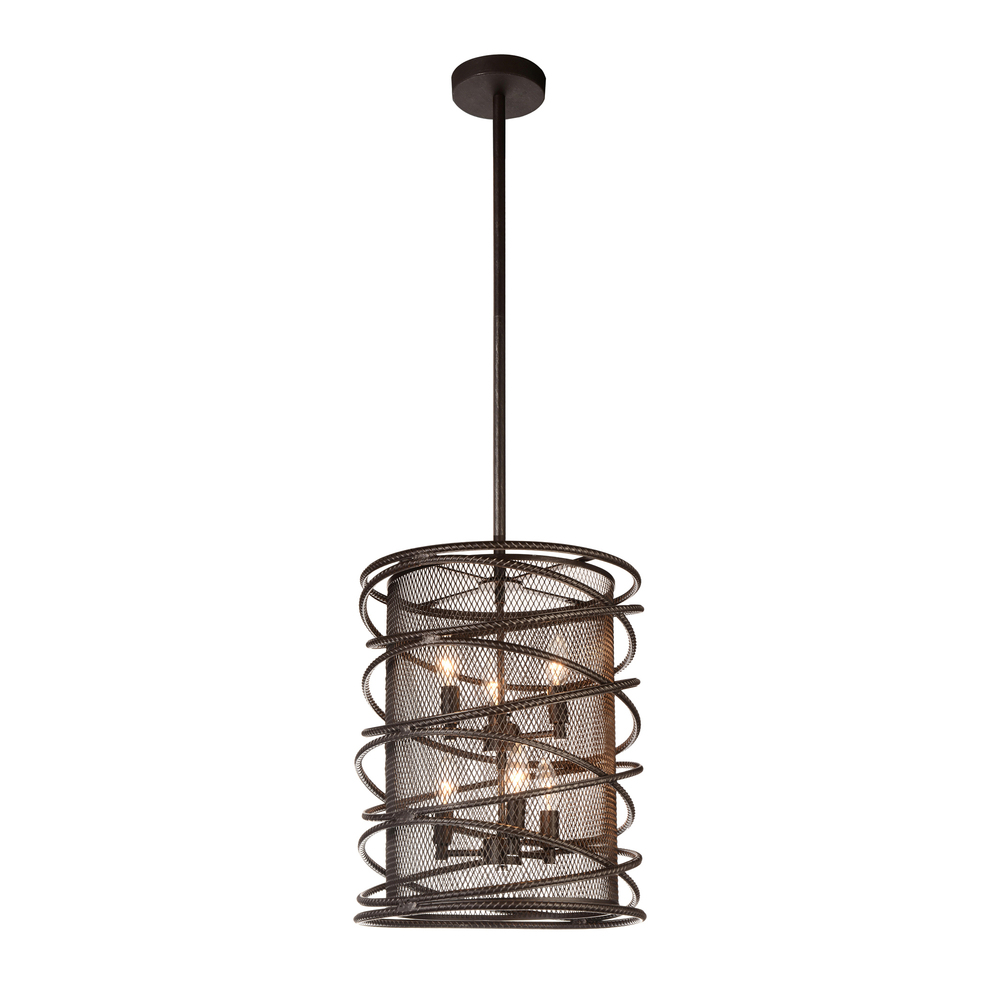 Darya 6 Light Up Chandelier With Brown Finish