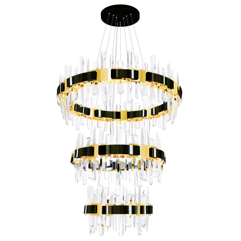 Aya LED Integrated Pearl Black Chandelier