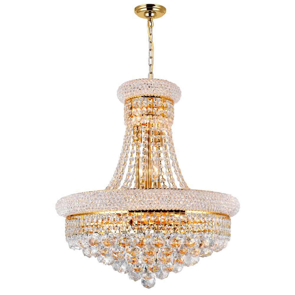 Empire 14 Light Down Chandelier With Gold Finish