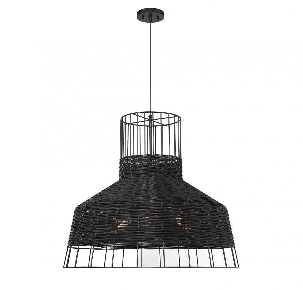 Pampas 3-Light Pendant in Matte Black