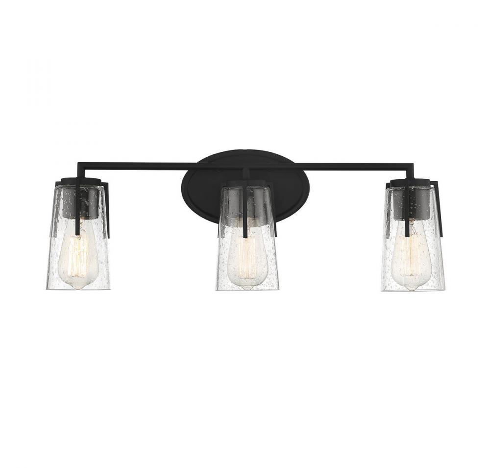 Sacremento 3-Light Bathroom Vanity Light in Black