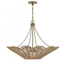 Savoy House Canada 7-1825-5-320 - Cyperas 5-Light Pendant in Warm Brass and Rope