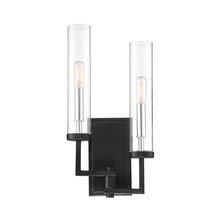 Savoy House Canada 9-2134-2-67 - Folsom 2-Light Adjustable Wall Sconce in Matte Black with Polished Chrome Accents
