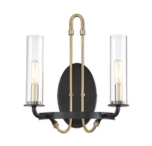 Savoy House Canada 9-8073-2-51 - Kearney 2-Light Wall Sconce in Vintage Black with Warm Brass